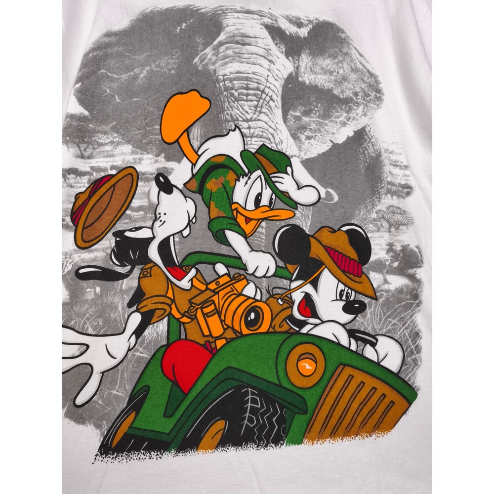 Vintage Disney Mickey Mouse Safari T-Shirt Jerry Leigh 90s Single Stitch OS - Picture 2 of 9